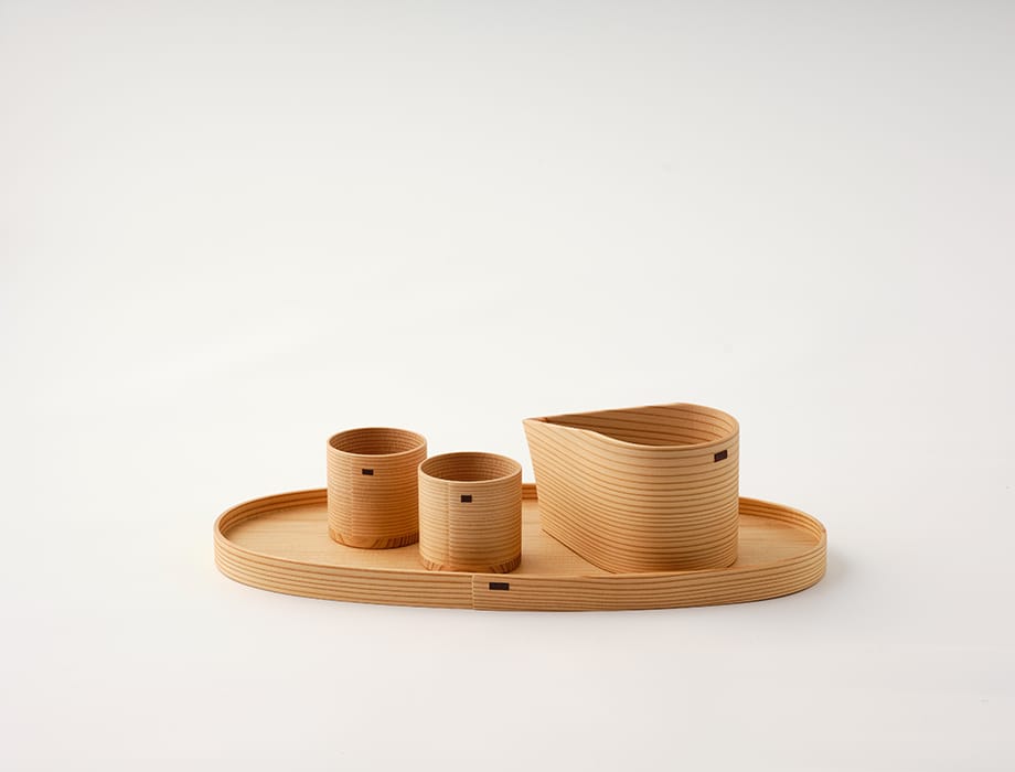 ほろ酔いセット（片口酒器+ぐい吞２コ+こわっぱ ぷれーと）2